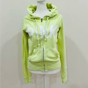 PINK Victoria's‎ Secret Women Sweatshirt S/P Hoodie Fleece Logo  Yellow